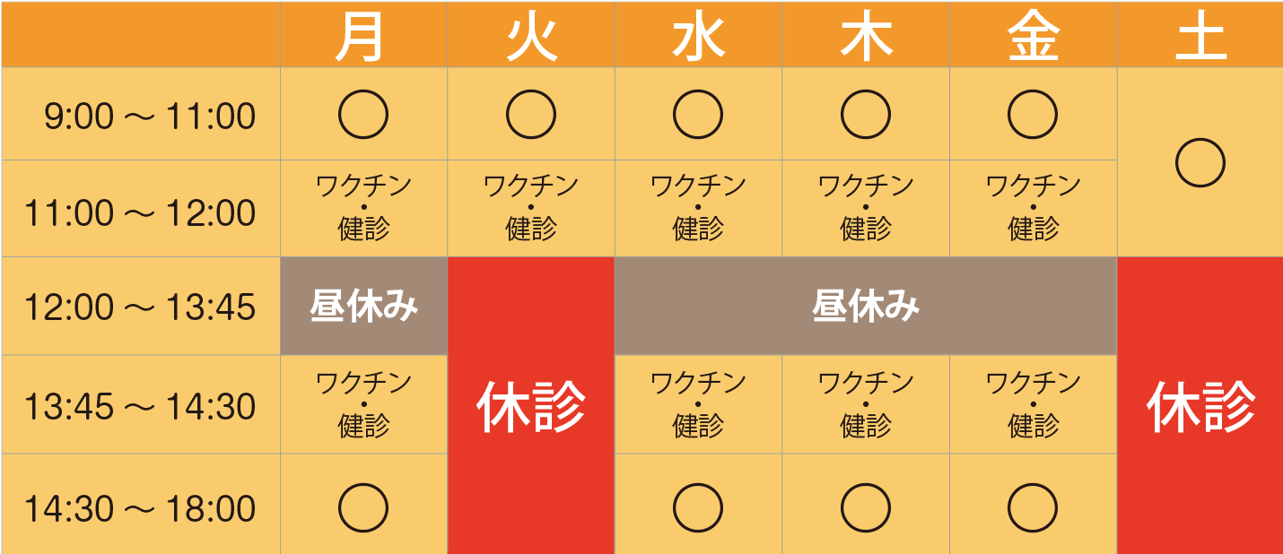 高岸小児科医院　診療時間